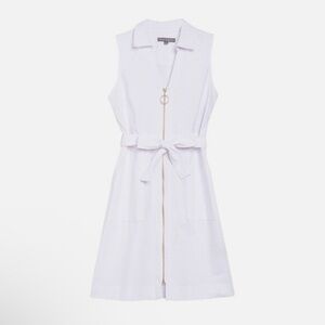 Sheragon Sleeveless White Zip-Up Midi Dress Size 16 | Bridal, Graduation